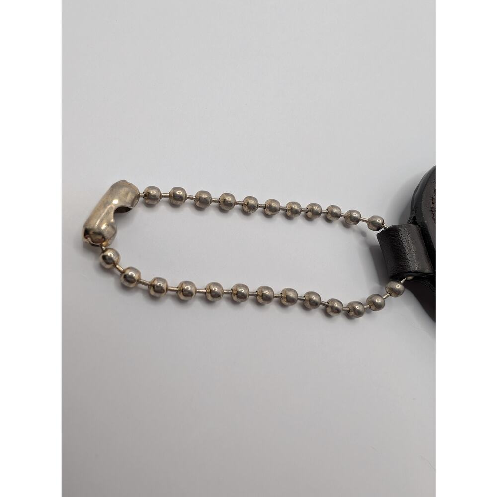 Gucci Interlocking GG Leather Oval Keychain Bag Charm Black Silvery Gold Tone - Picture 6 of 6